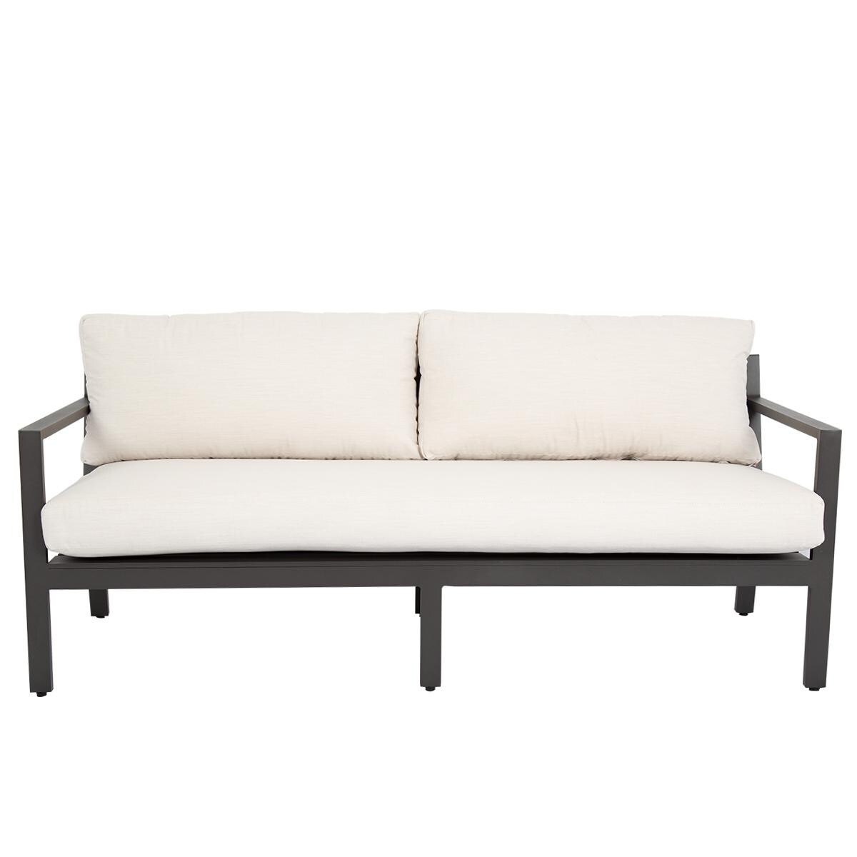 Sunset West - 321-23-48114 - Mesa Aluminum Patio Sofa W/ Sunbrella Cast Pumice Cushions - Front View thumbnail