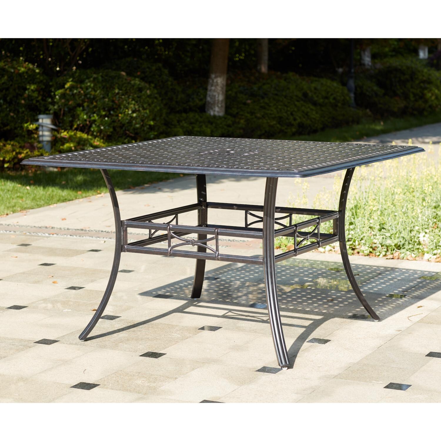 Darlee 301110-9PC-88WCH Monterey 9 Piece Cast Aluminum Sling Patio Bar Set W/ 60 Inch Square Counter Height Table - Dining Table thumbnail