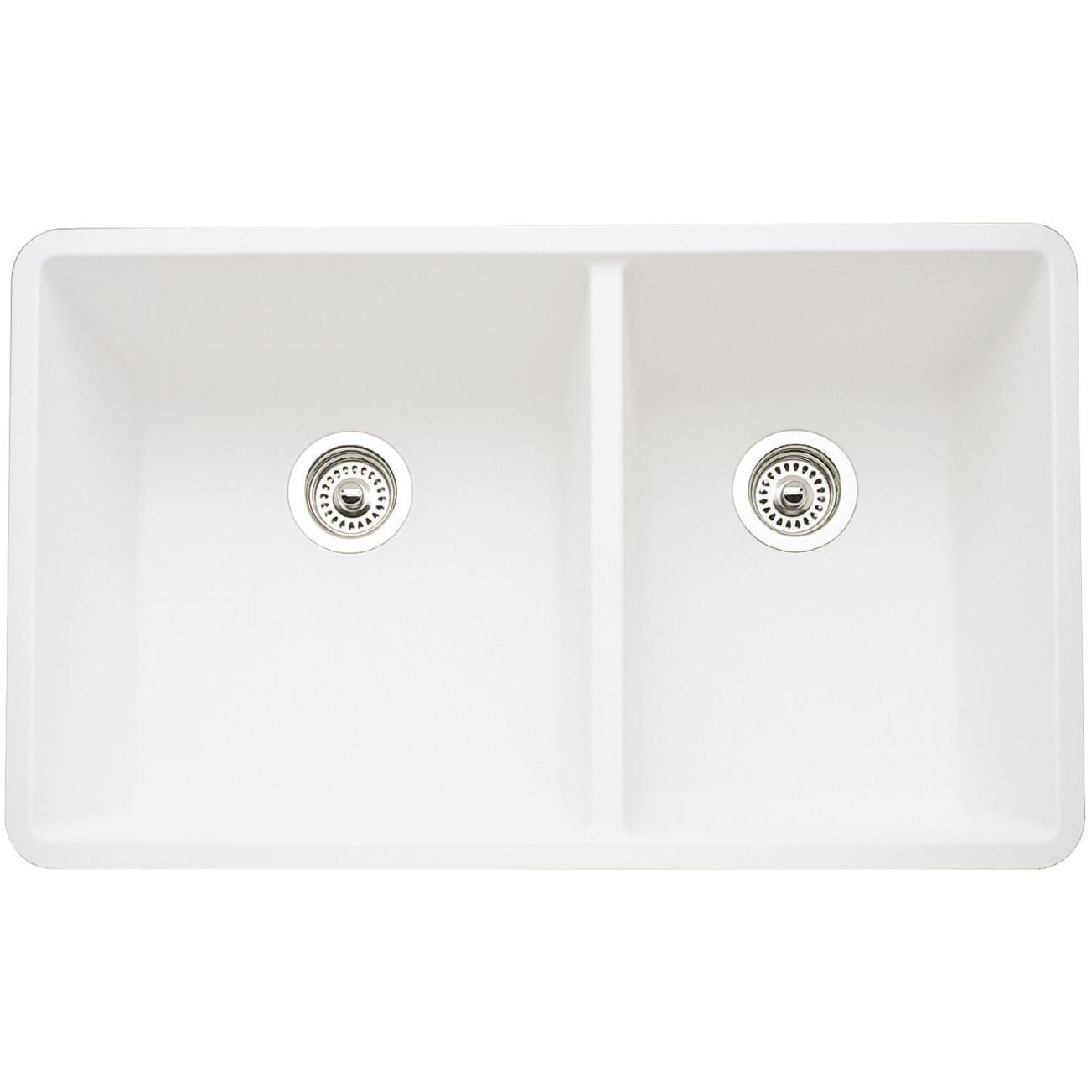 Blanco Precis 33 X 18 Silgranit II 13/4 Double Bowl Undermount Sink White 441125 BBQGuys