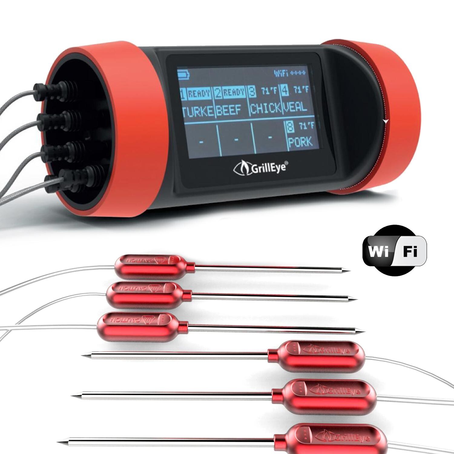 GrillEye PRO+ Wireless Grilling & Smoker Thermometer w/ 6 Probes BBQGuys