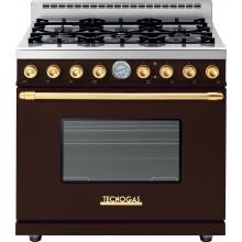 Tecnogas Superiore 36-Inch DECO Natural Gas Range With 6 Burners - Brown / Gold - RD361GCM-G image