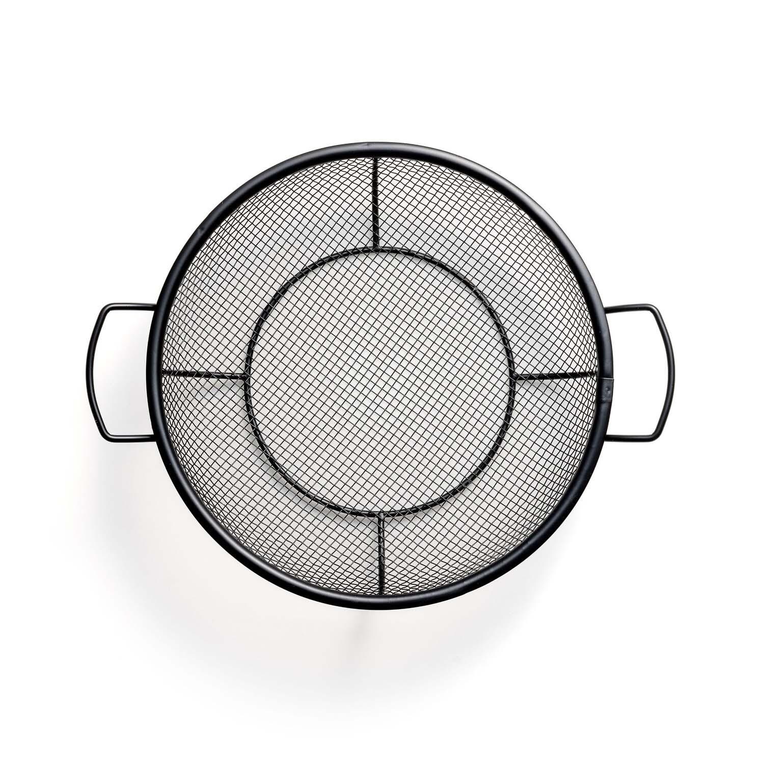 Outset 76519 NS Round Shallow Grill Basket - Top View - White Background thumbnail