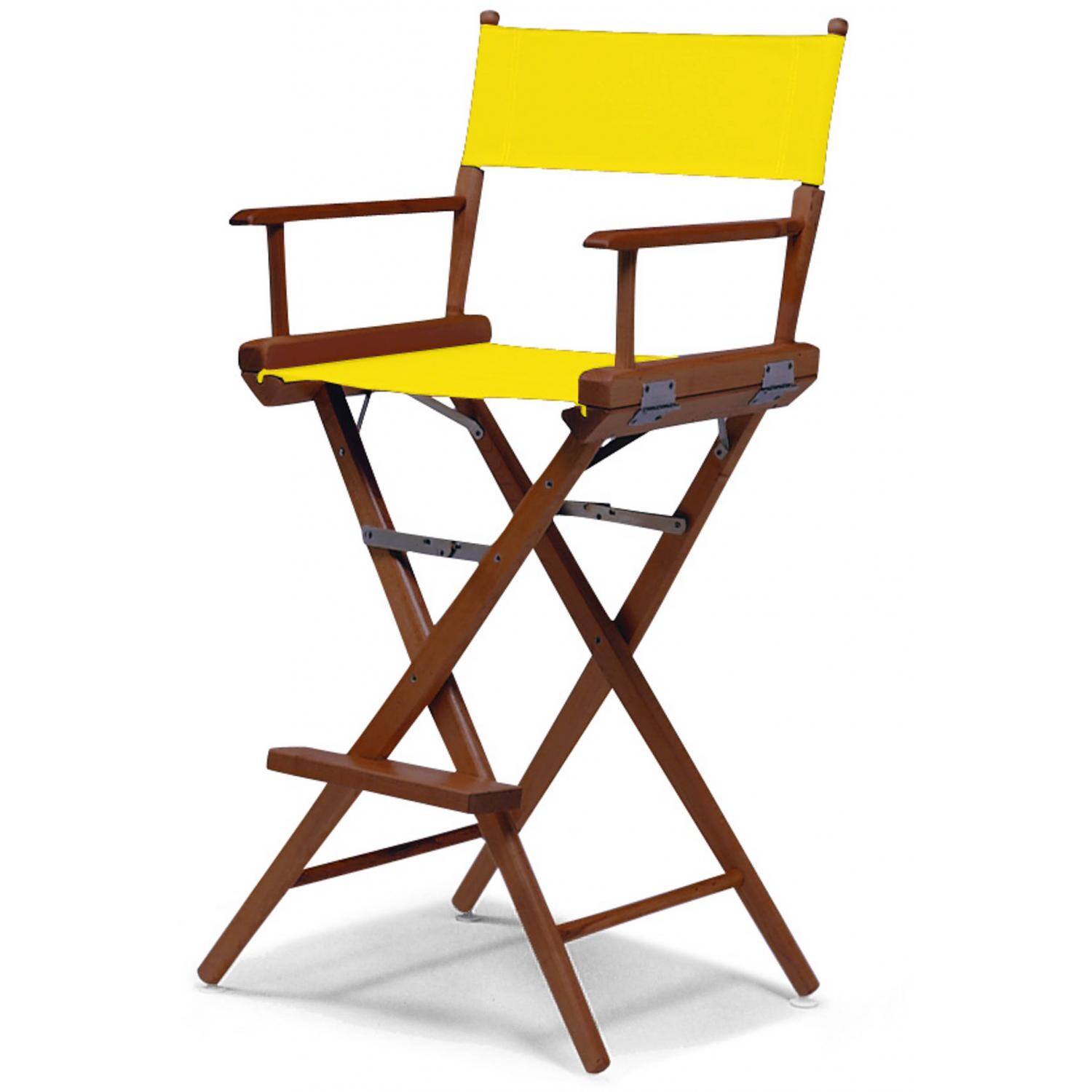 World Famous Bar Height Director Chair By Telescope Casual - Walnut/Canary thumbnail