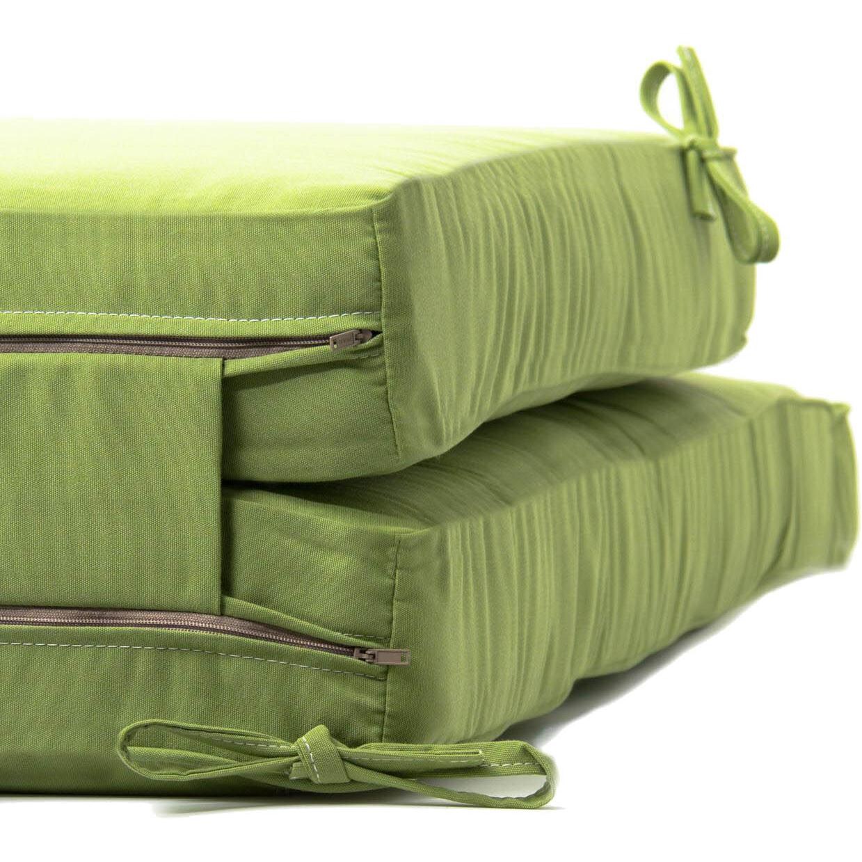 Long Replacement Chaise Lounge Cushion With Knife Edge - Zipper And Tie Detail thumbnail