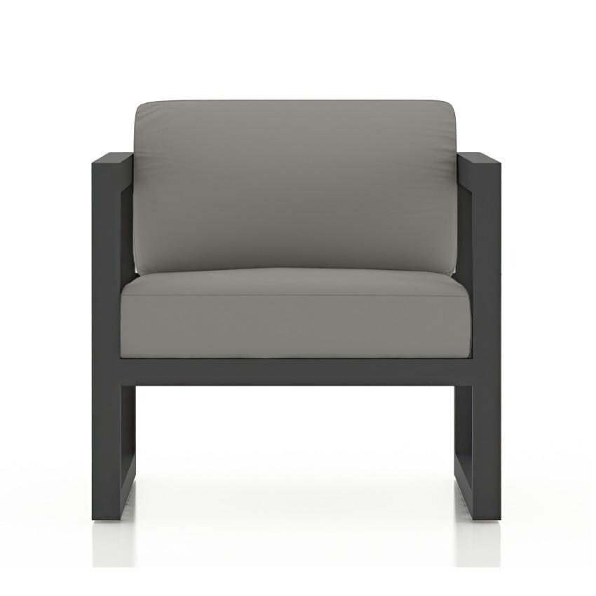 Misty Cove 3 Piece Seating Set in Slate w/Loveseat & Canvas Charcoal Cushions by Lakeview - Club Chair - White Background thumbnail