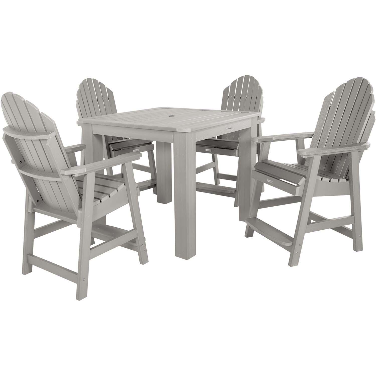 Dream Bay 5 Pc Square Counter-Height Dining Set in Harbor Grey by Lakeview Outdoor Designs - White Background thumbnail