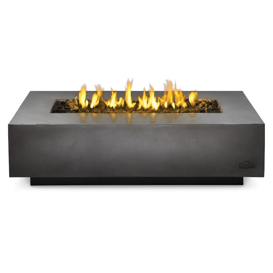 Nexus Series 56 Inch Rectangular Cast Aluminum Propane Fire Pit in Gray by Napoleon