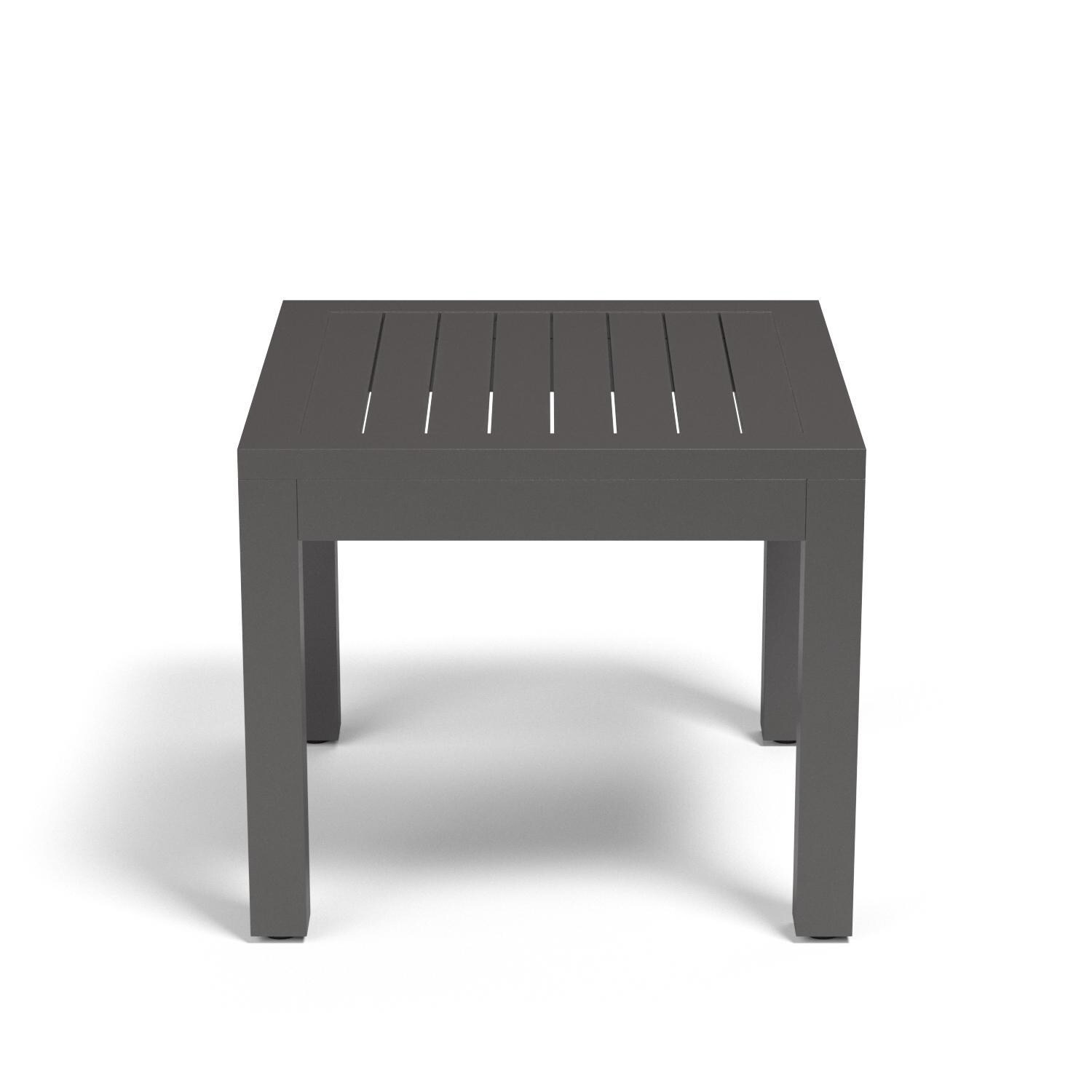 Sunset West Vegas 21-Inch Square Aluminum Patio End Table - Side View - White Background thumbnail