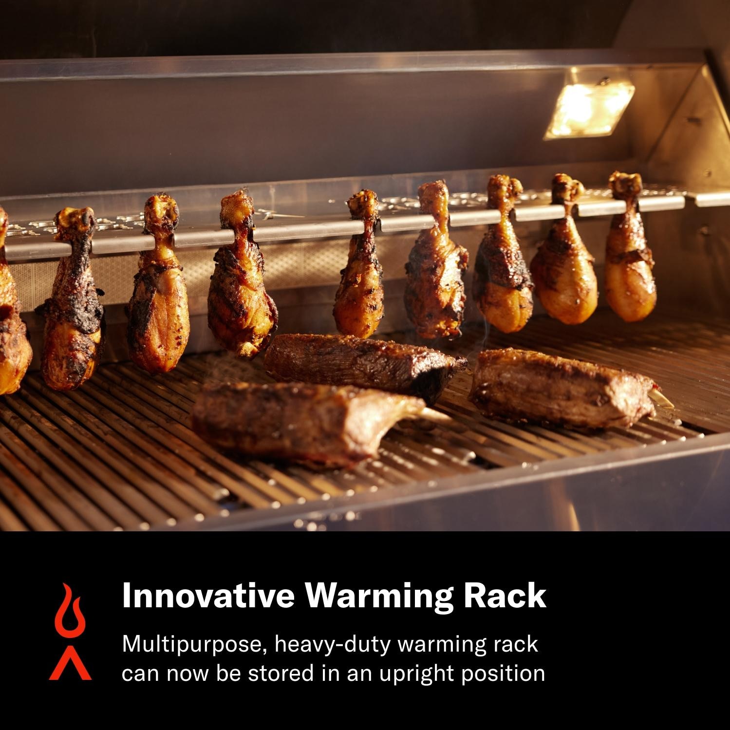 Blaze LTE PRO 32-in 4-Burner Built-In Natural Gas Grill w/ Digital Temperature Screen & Rotisserie - BLZ-4LTEPRO-NG | Warming Rack - Detail thumbnail