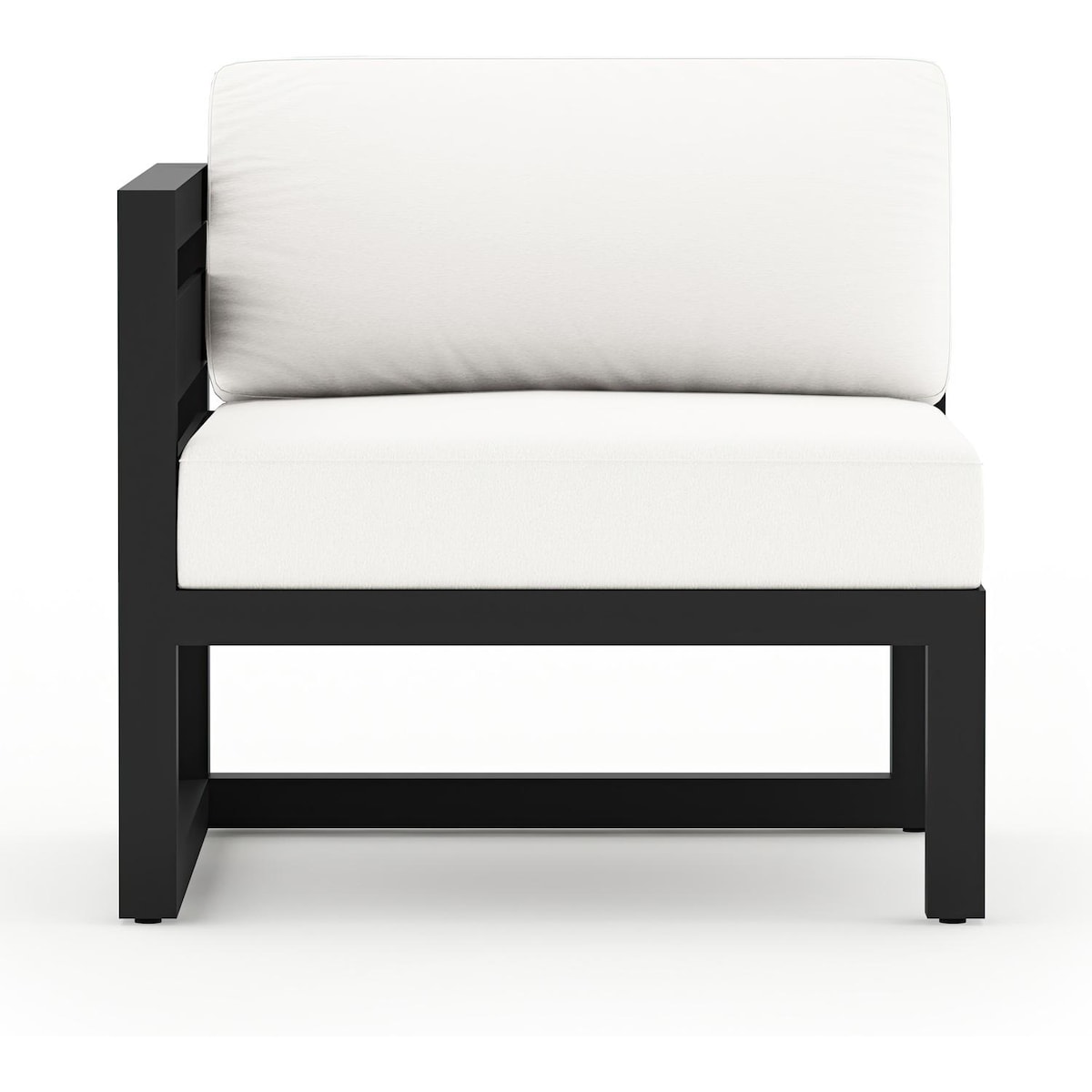 Lakeview Outdoor Designs Misty Cove Aluminum Left Arm Section in Black/Canvas Natural by - MSTYCV-BK-LAS-CN