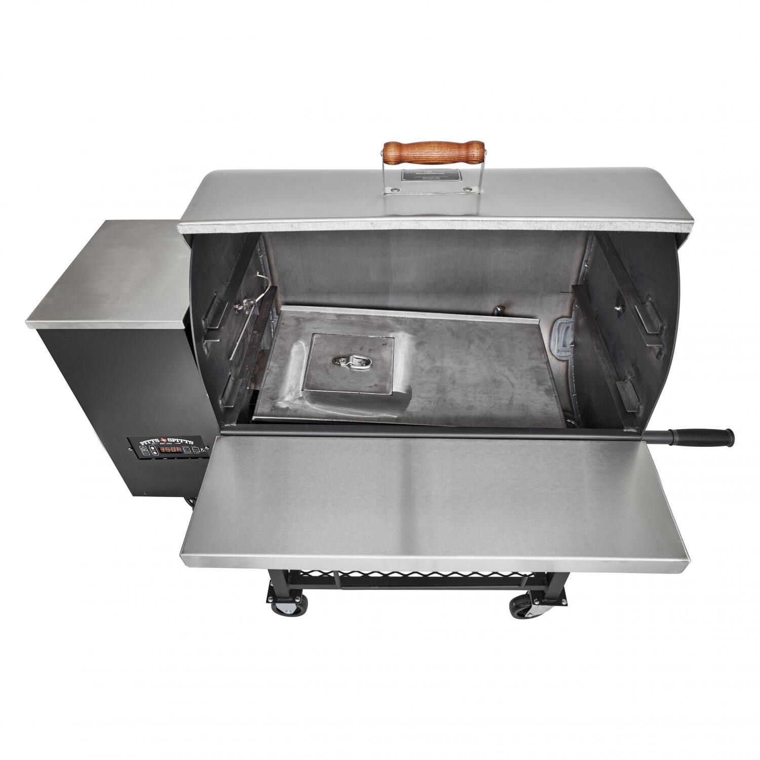 Pitts & Spitts P-MAV850-WU Maverick 850 Pellet Grill W/ 8-Inch Wheel Upgrade - Drip Pan thumbnail