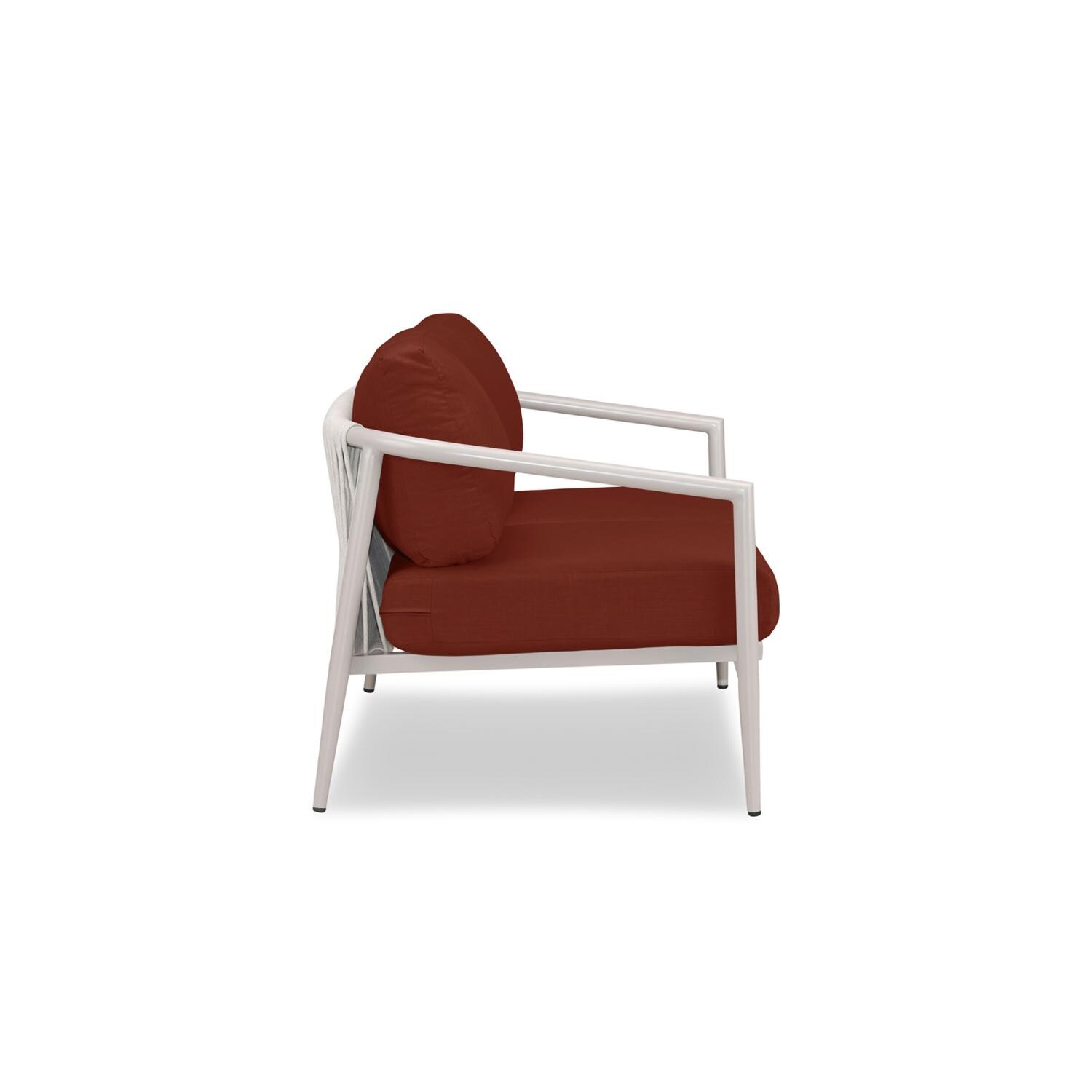 Lakeview Midnight Cove 2 Person Aluminum Loveseat in Urban Stone/Carrera/Canvas Henna - Side - White Background thumbnail