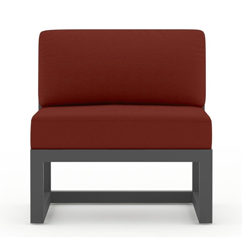 Misty Cove 6 Piece Sectional Set in Slate w/Club Chair & Canvas Henna Cushions by Lakeview - Middle Section - White Background thumbnail