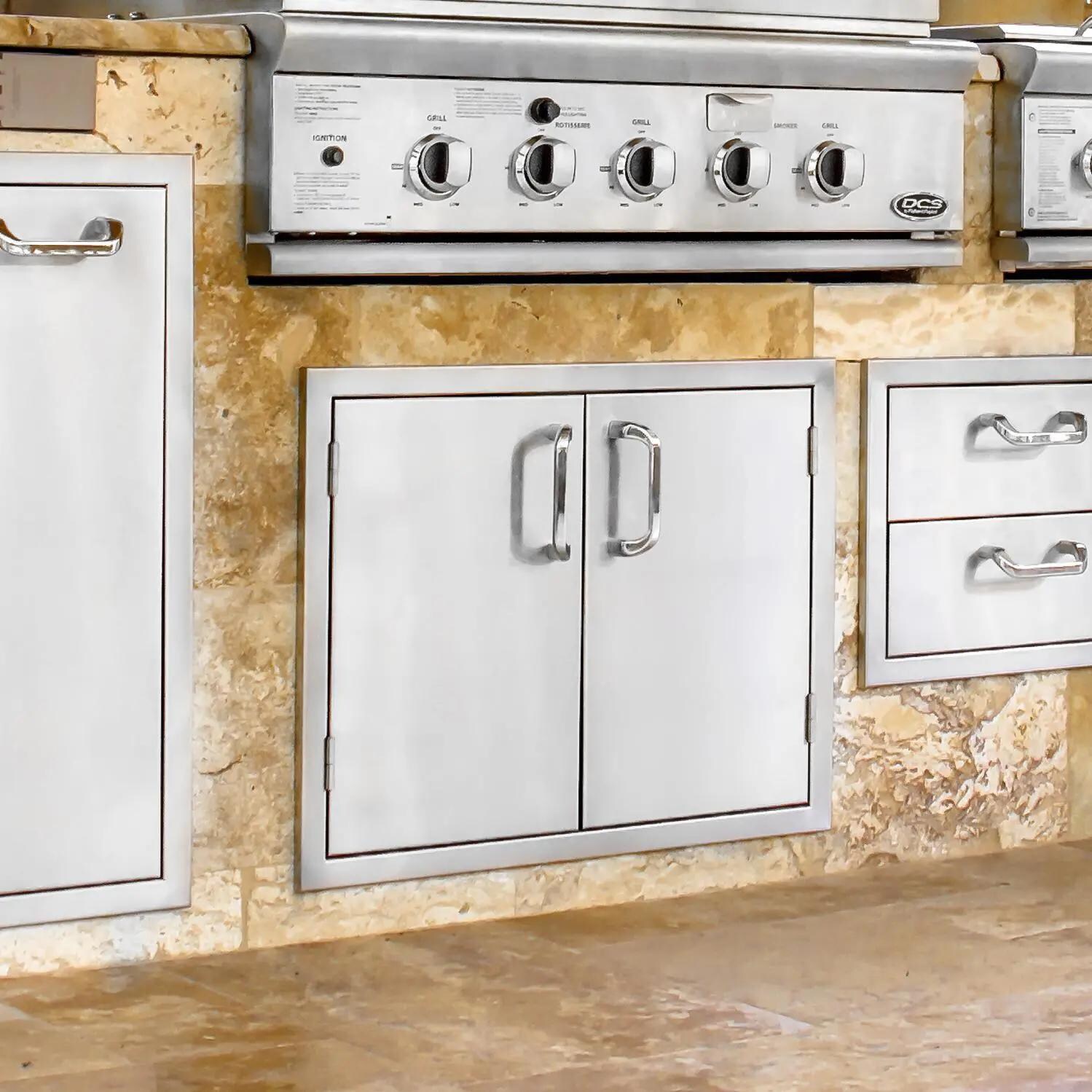 BBQGuys Signature Series Double Access Doors - Lifestyle (grill, side burner, and other storage items not included) thumbnail