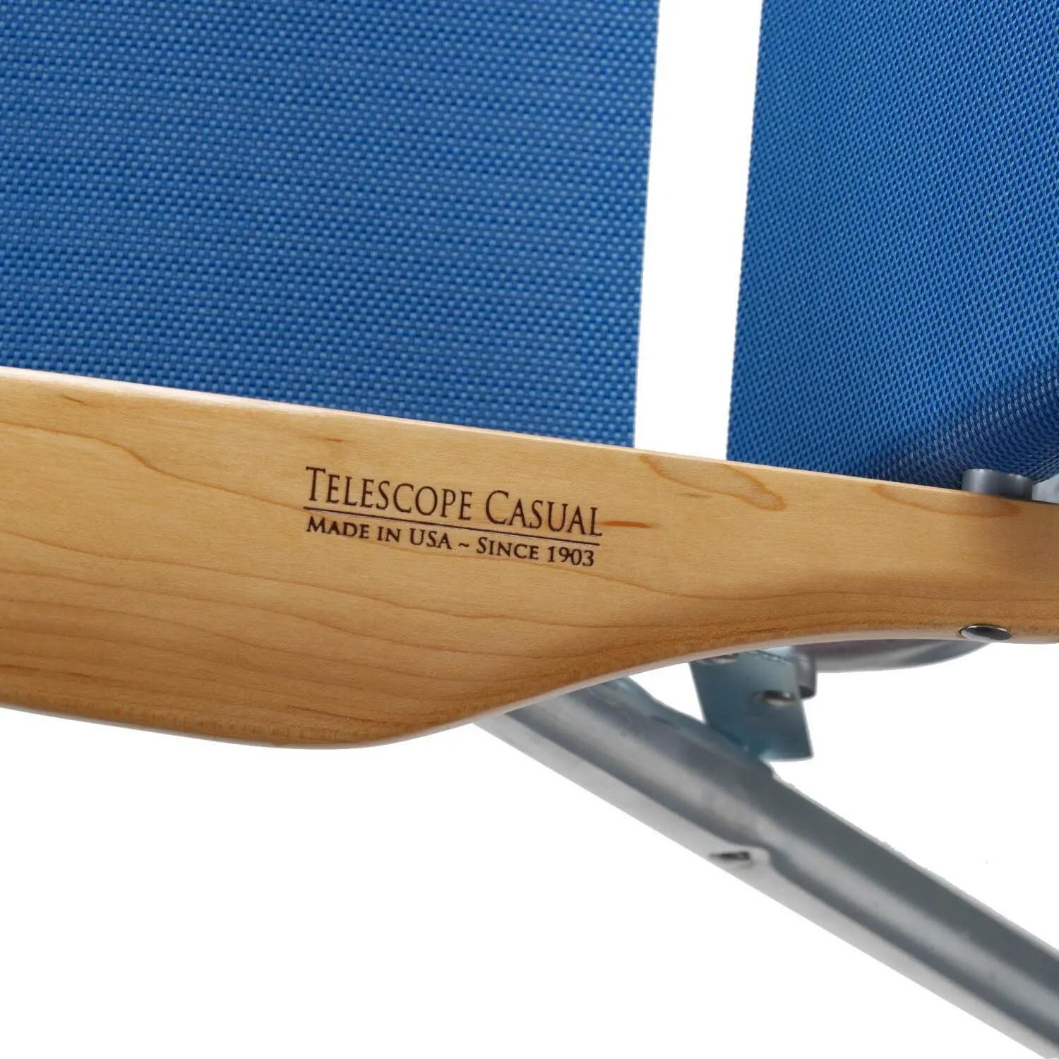 Light N Easy High Boy Folding Aluminum Beach Chair By Telescope Casual - Top Arm Detail (Shown in Cobalt) thumbnail
