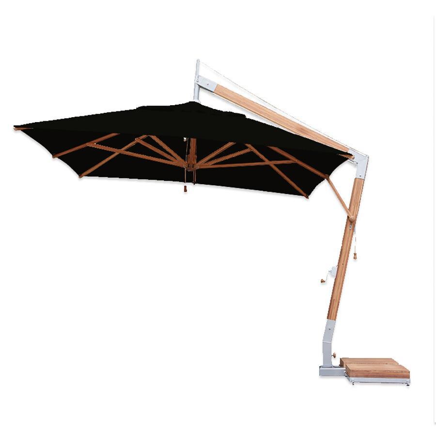 Bambrella Levante 8.5 X 11.5-Foot Rectangular Side Wind Umbrella - Black Canopy