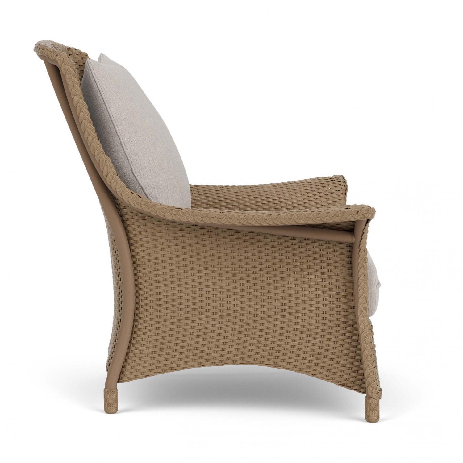 Lloyd Flanders Mandalay Lounge Chair in Fawn Finish with Remy Cloud fabric - Side thumbnail