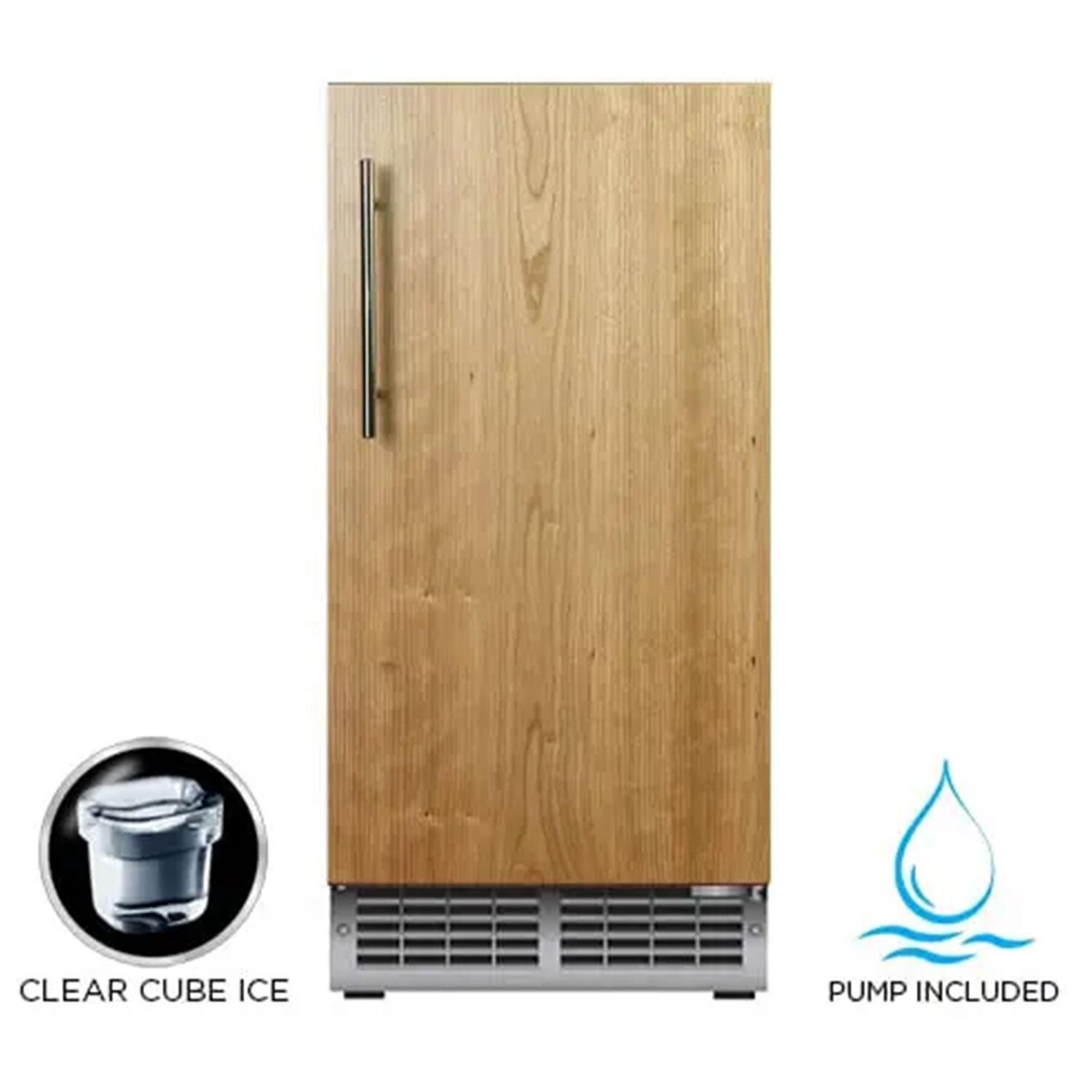 XO Appliance XOUIM1565O 15-Inch 27 Lbs. Outdoor Panel Ready Ice Maker - Clear Ice Cube Compatibility - Detail thumbnail