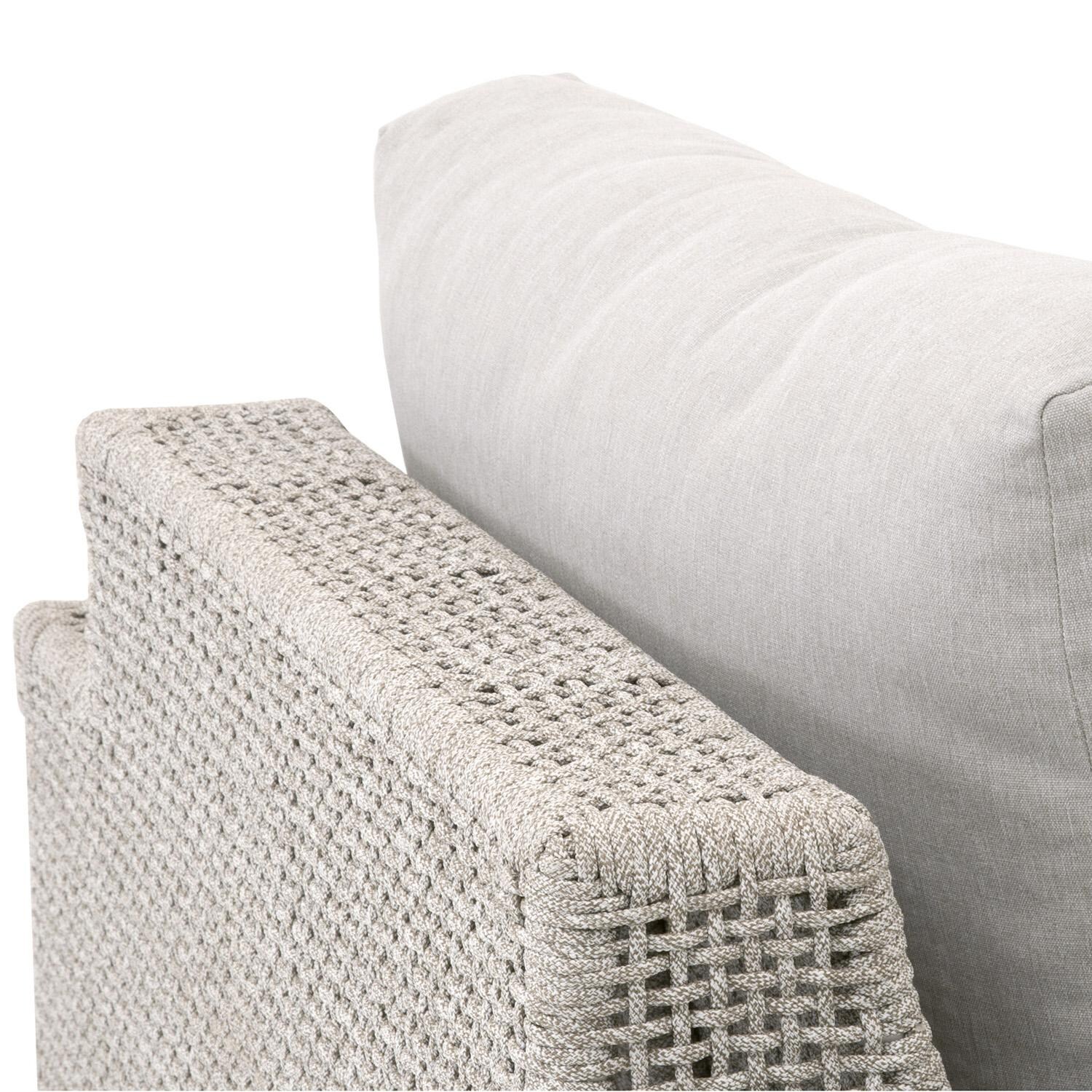 Lakeview Ranch Pointe Woven Rope Swivel Rocker in Taupe & White - Back Detail thumbnail