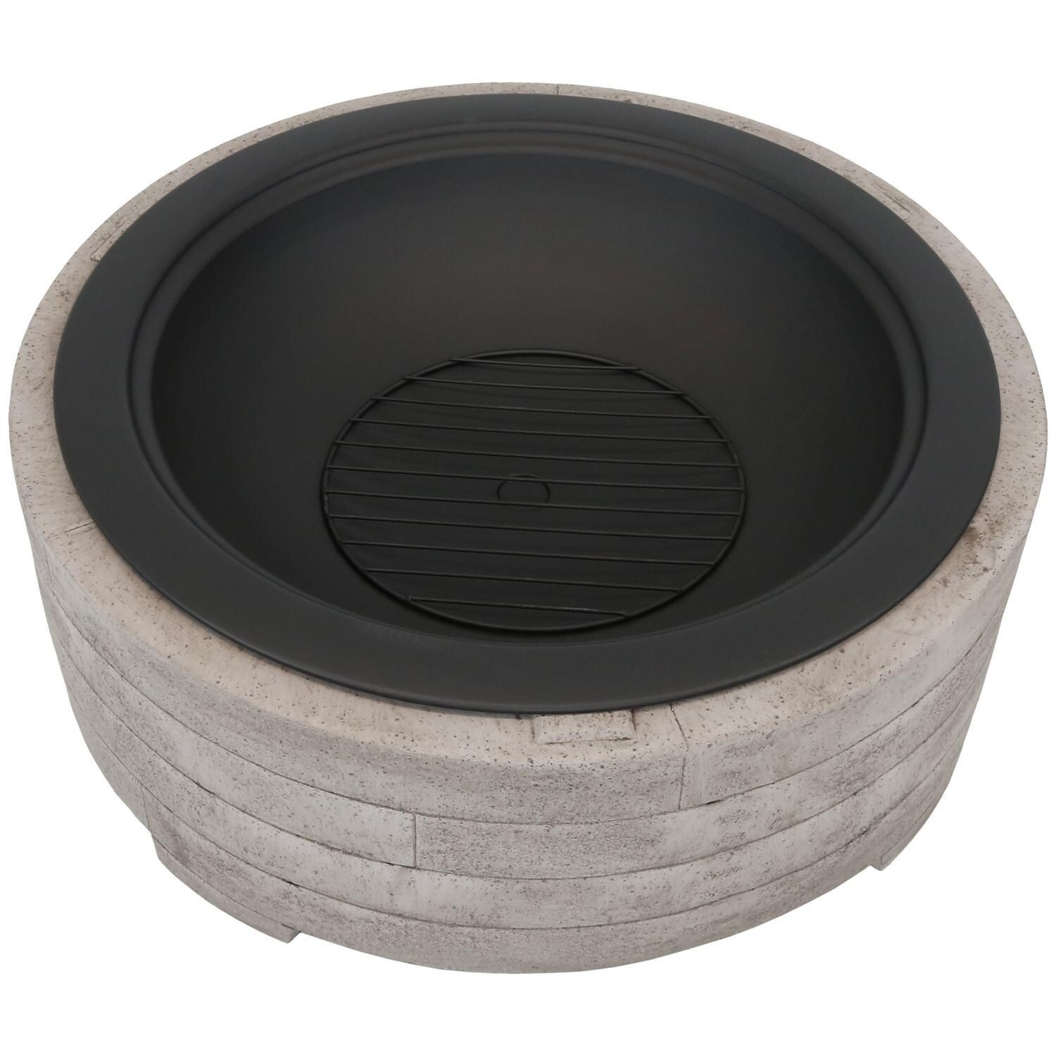 Ultimate Patio 36-Inch Concrete Faux Stone Wood Burning Fire Pit - Top View thumbnail