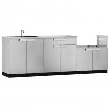 NewAge Outdoor Kitchen 4 Piece Set With 40-Inch Insert Grill Cabinet, Sink, And Bar Center - Stainless Steel - 65092 image