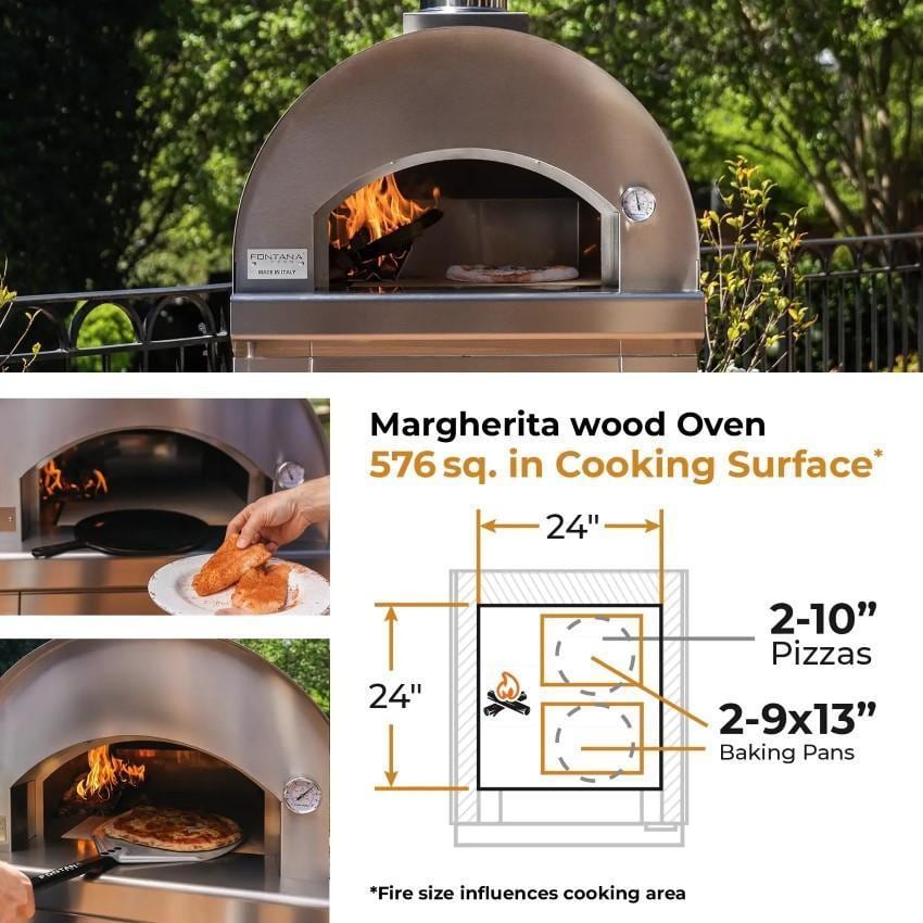 Fontana Forni FTMAR-R Margherita Wood-Fired - Red - Dimensional thumbnail
