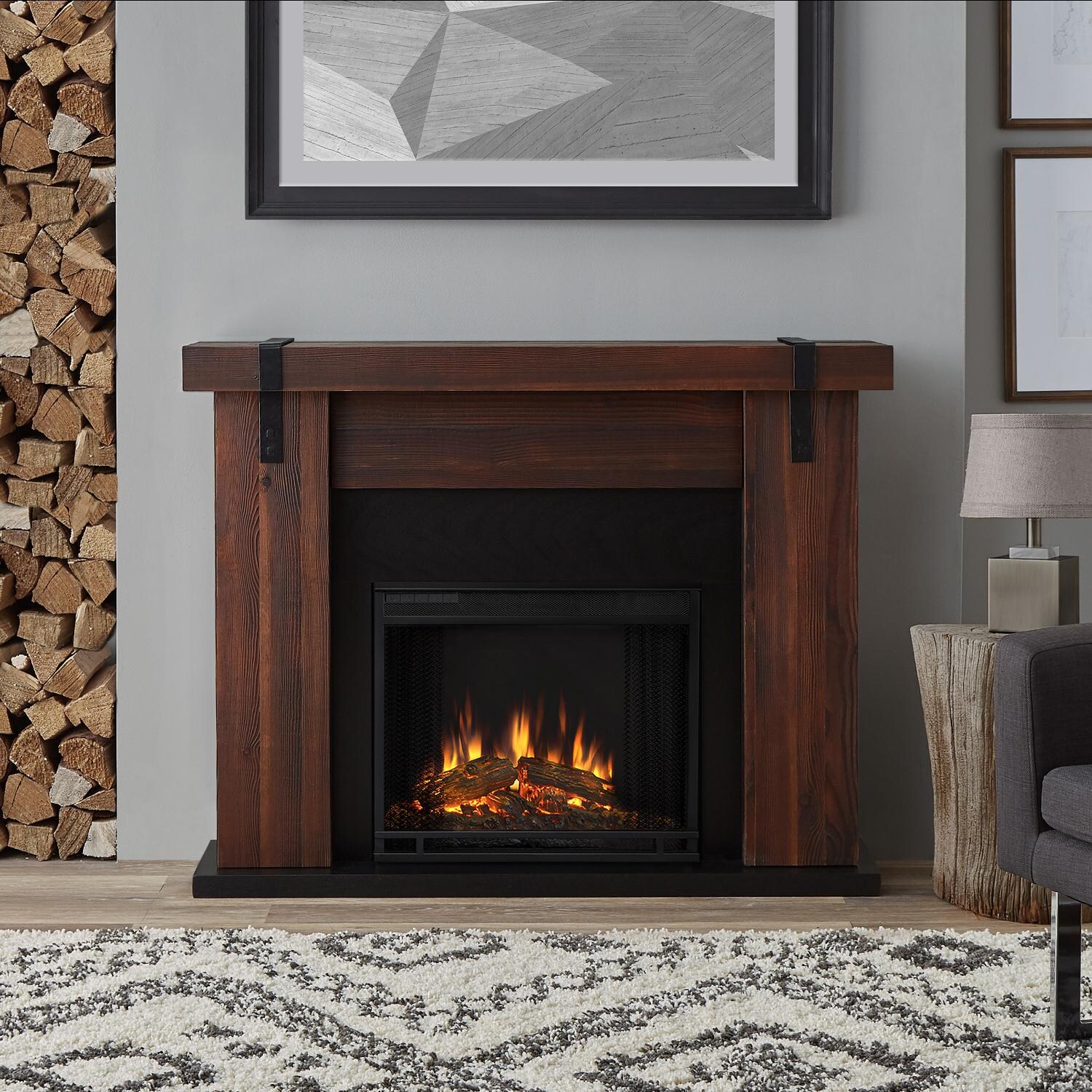 Real Flame Aspen 49-Inch Electric Fireplace With Mantel ...
