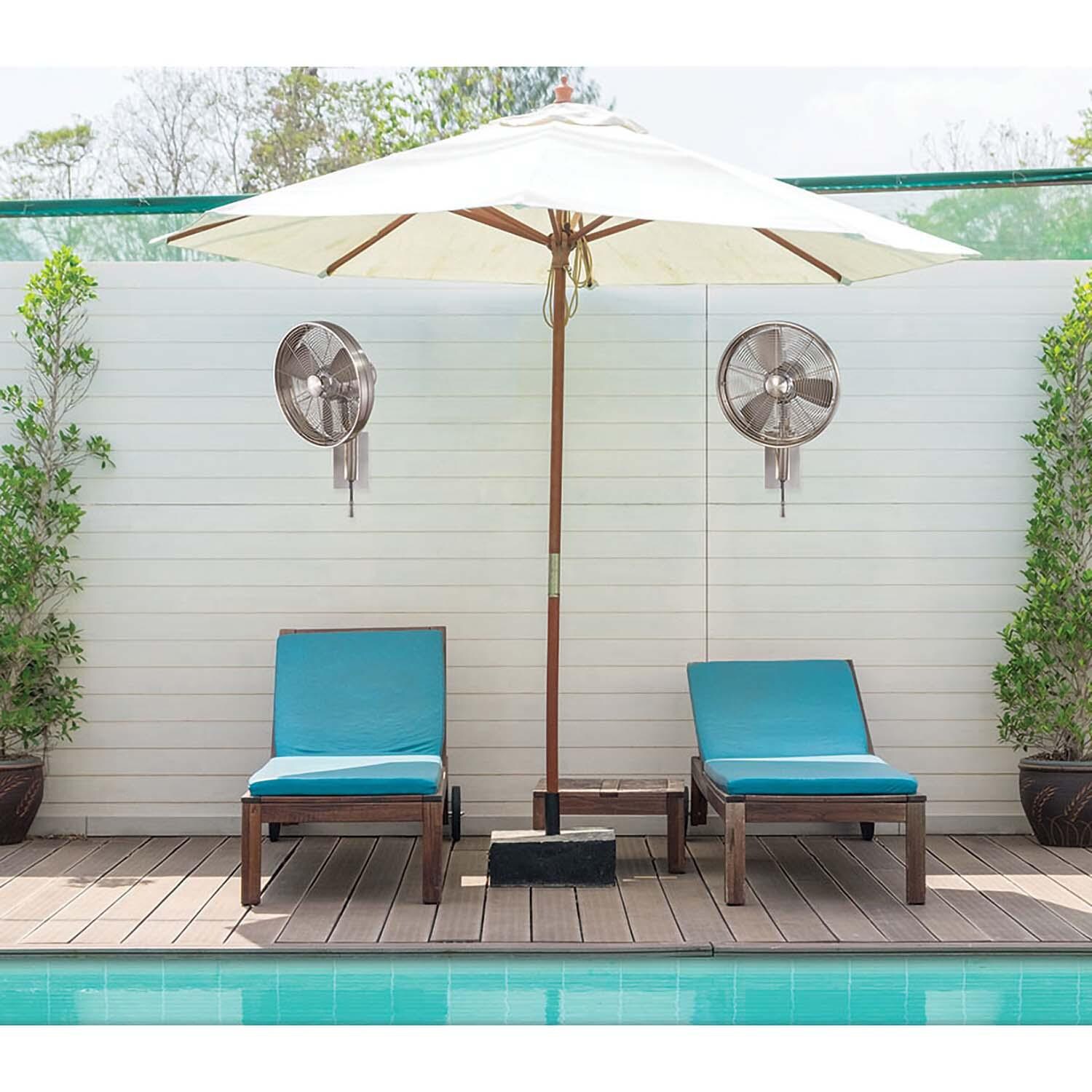 Minka-Aire F307-MBK Anywhere 16-Inch 3-Blade Oscillating Fan in Matte Black Finish w/ Matte Black Blades - Poolside (Shown in Brushed Nickel) thumbnail