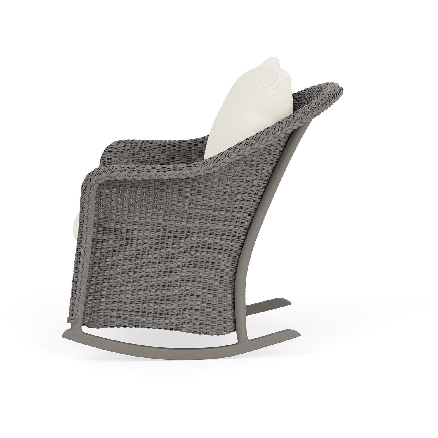 Lloyd Flanders Weekend Retreat Lounge Rocker in Pewter Finish W/ Sailcloth Salt Fabric - Side thumbnail