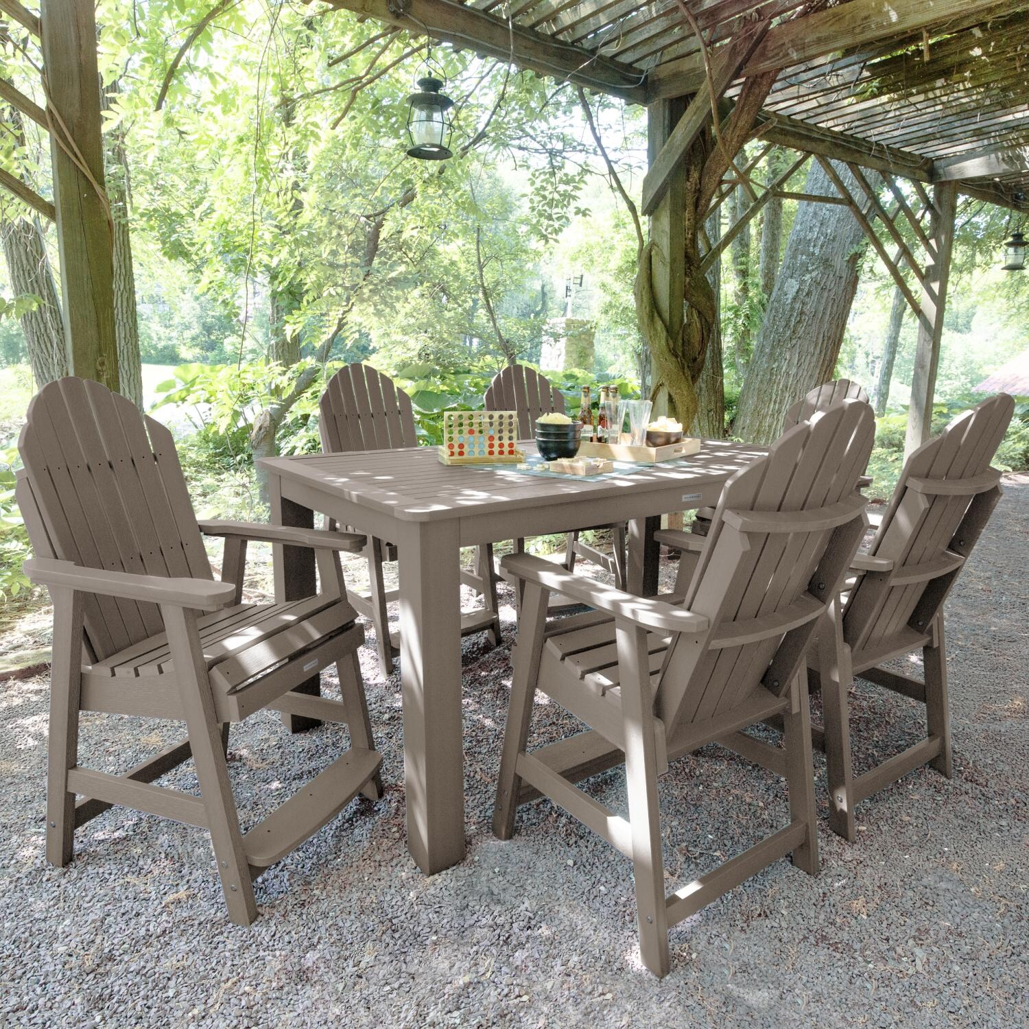 Dream Bay 7 Pc Rectangular Counter Height Dining Set in Woodland Brown By Lakeview Outdoor Designs - Lifestyle thumbnail