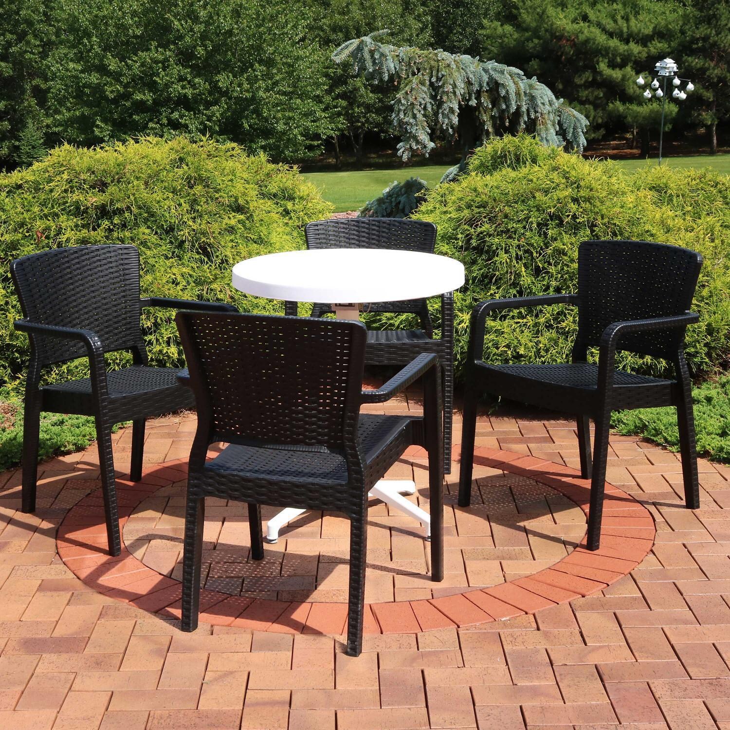 Ultimate Patio All-Weather 5-Piece Dining Set - Black - Lifestyle View thumbnail
