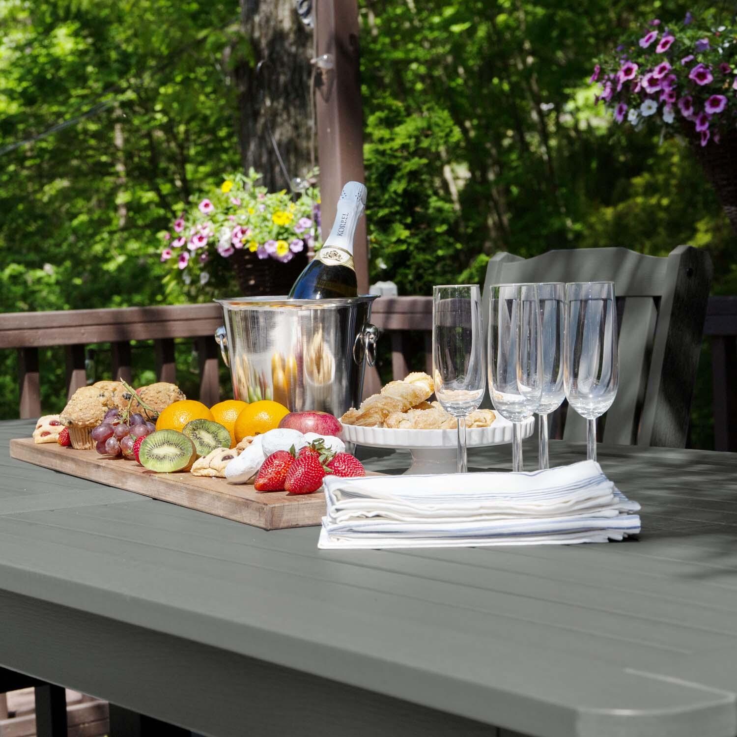 Hart Lane 7 Pc Recycled Plastic Counter Height Dining Set In Coastal Teak by Lakeview - Detail thumbnail