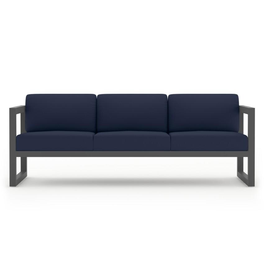 Misty Cove 2 Piece Seating Set In Slate w/Spectrum Indigo Cushions by Lakeview - Sofa - White Background thumbnail