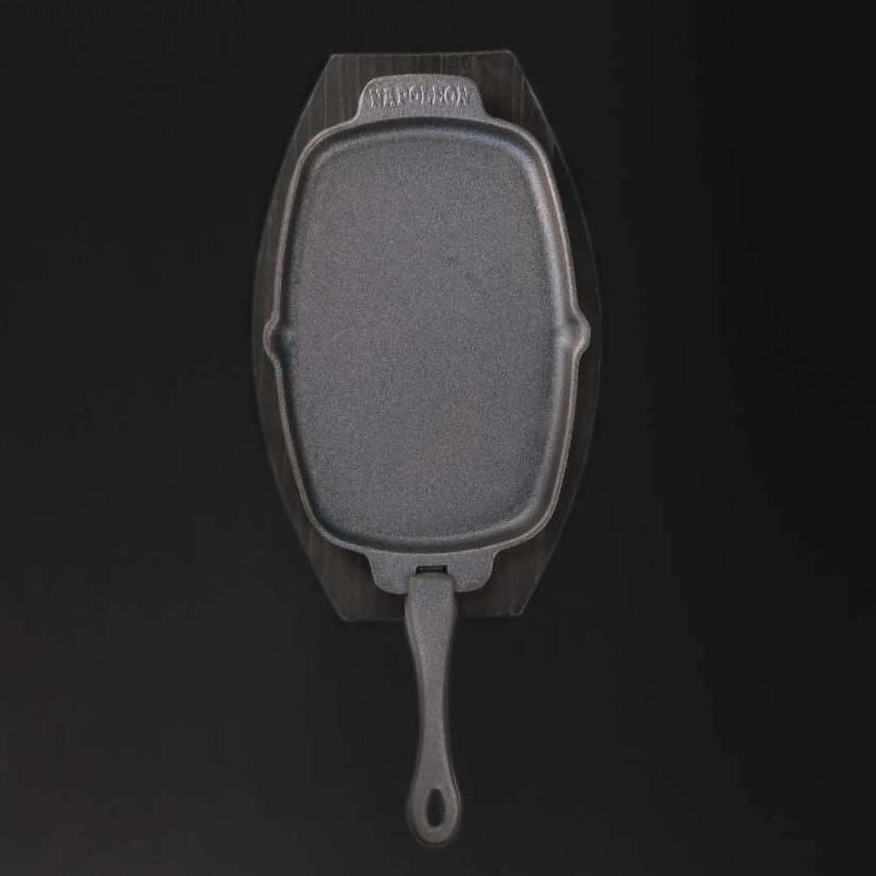 Napoleon 56008 Cast Iron Sizzle Platter - Angled View - White Background thumbnail