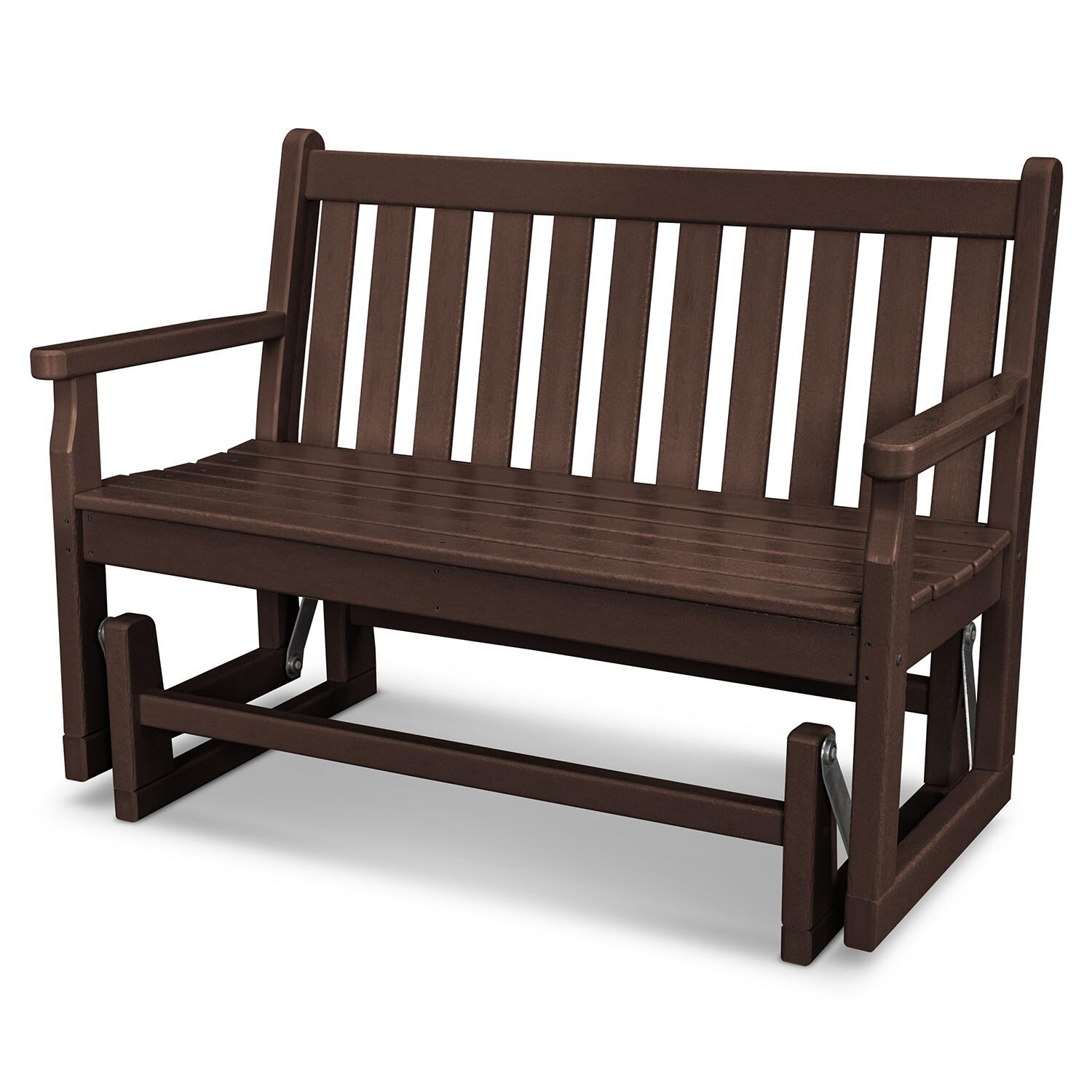 Traditional Garden 48 Inch Recycled Plastic Bench in Mahogany by POLYWOOD