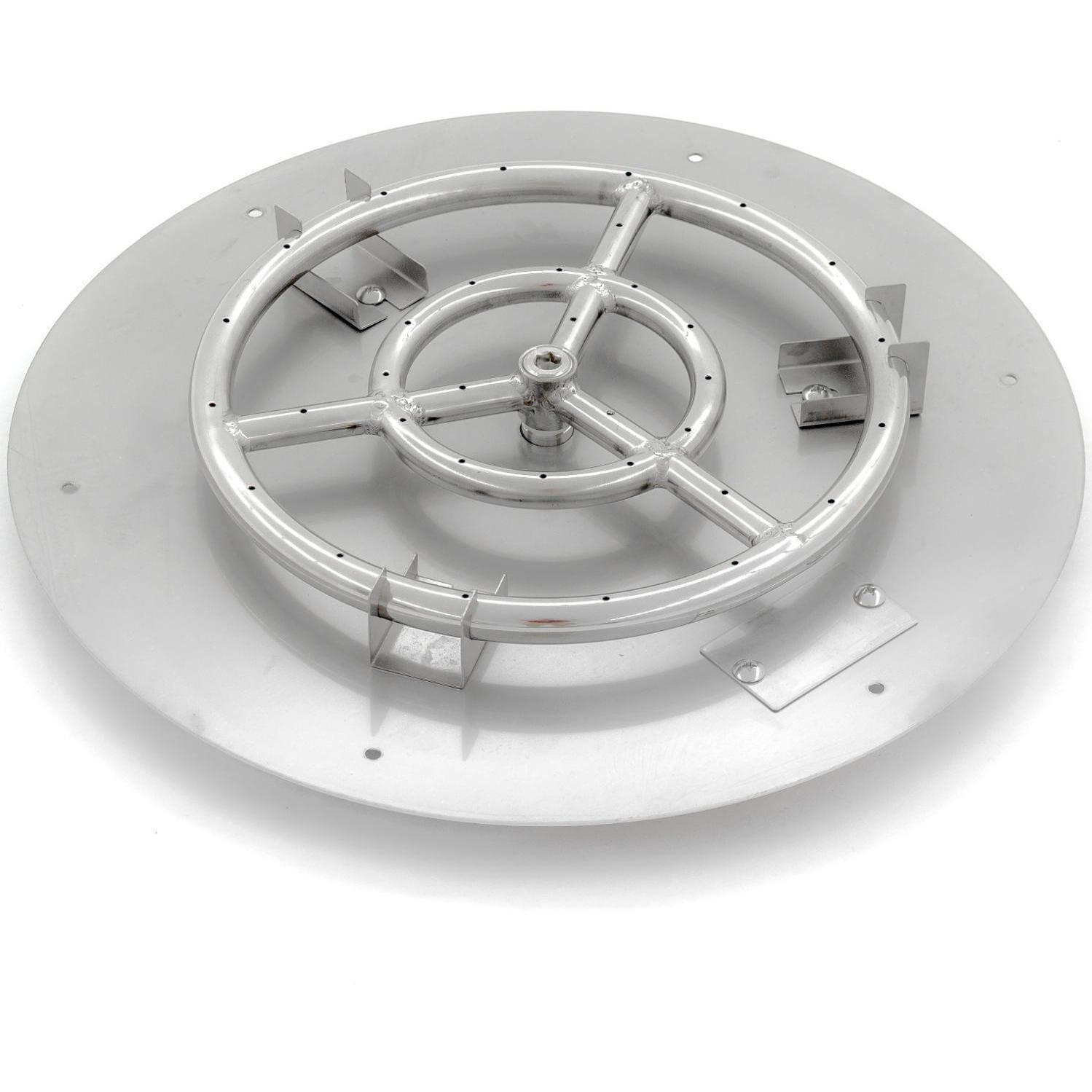 BBQGuys Signature 18-Inch Round Flat Pan With 12-Inch Natural Gas Ring Burner image