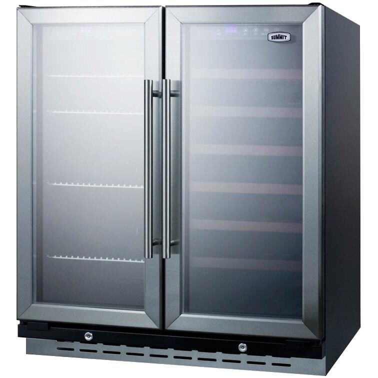 Summit 30-Inch 5.8 Cu. Ft. Dual Zone Beverage Refrigerator - Stainless Steel - Angle thumbnail