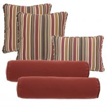 Outdoor Throw Pillow Set By Lakeview Outdoor Designs - Sunbrella Brannon Redwood, Sunbrella Canvas Henna image