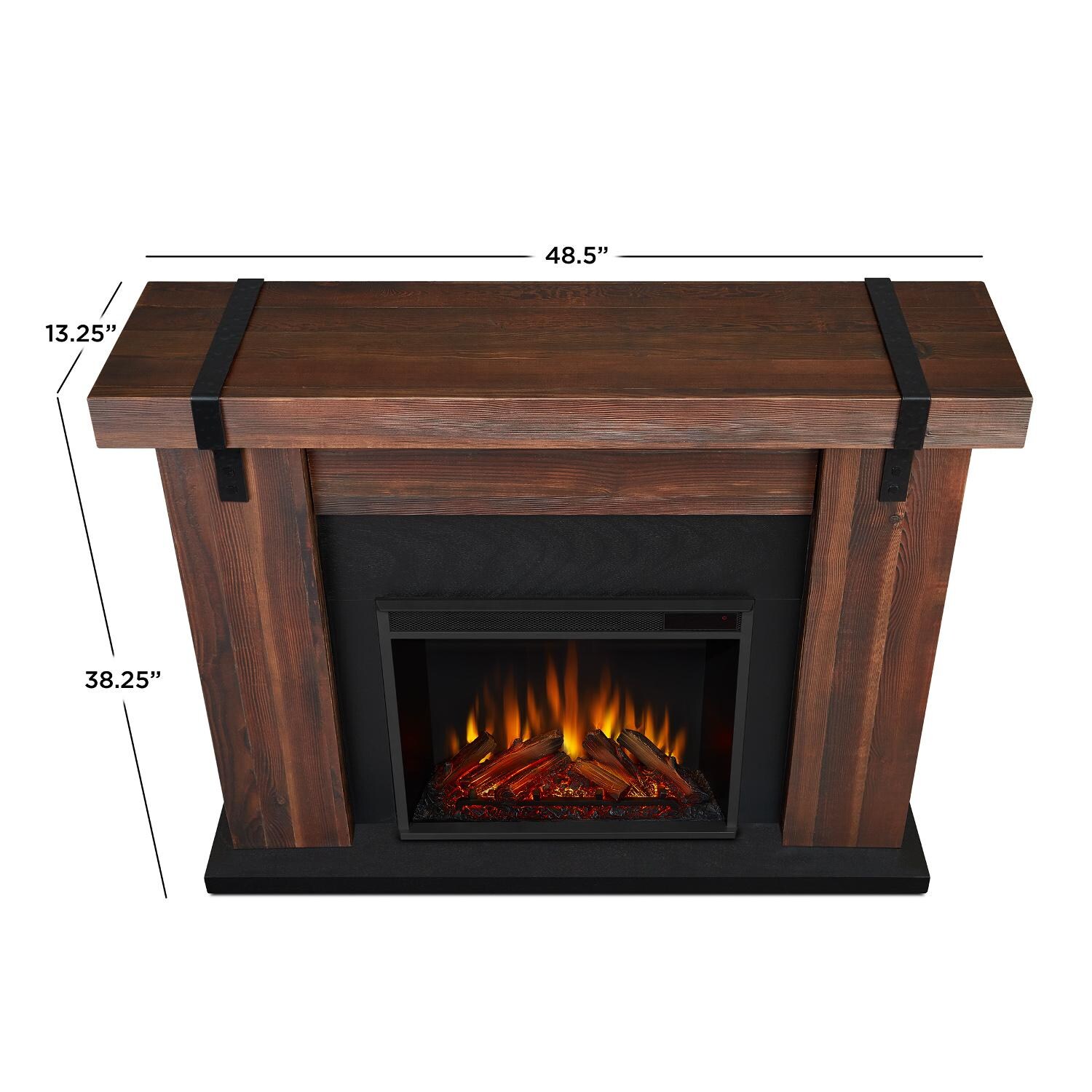 Real Flame - 9220E-CHBW - Aspen 49-Inch Electric Fireplace With Mantel - Chestnut Barnwood - Overall Dimensions thumbnail