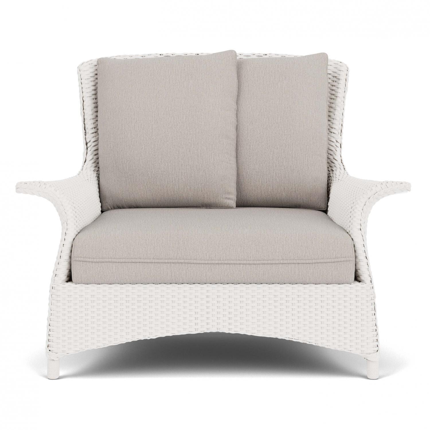 Mandalay Lloyd Loom Club Chair & a Half in White/Remy Cloud by Lloyd Flanders