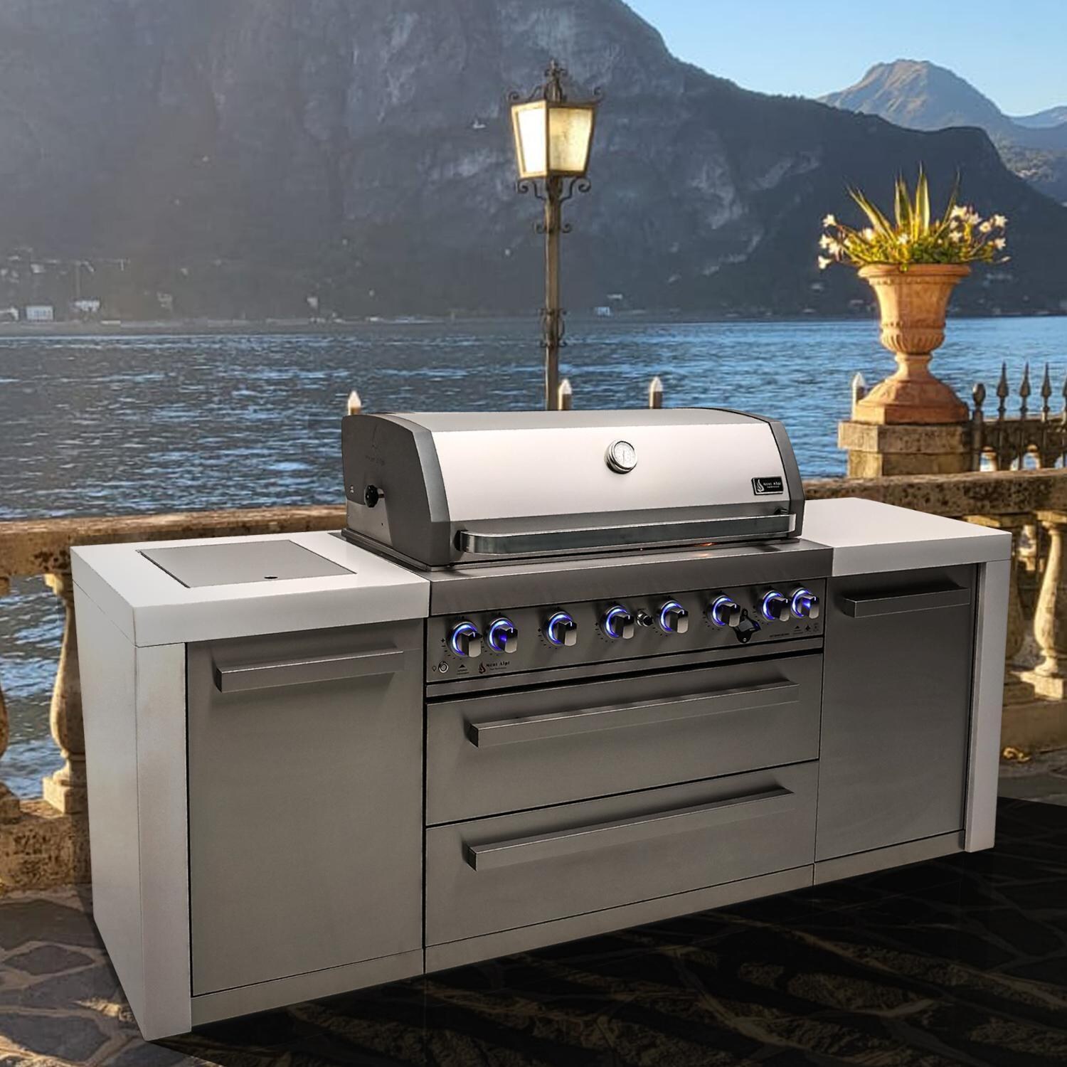 Mont Alpi - MAi805-D - Deluxe Gas Island Grill - Stainless Steel - Lifestyle thumbnail