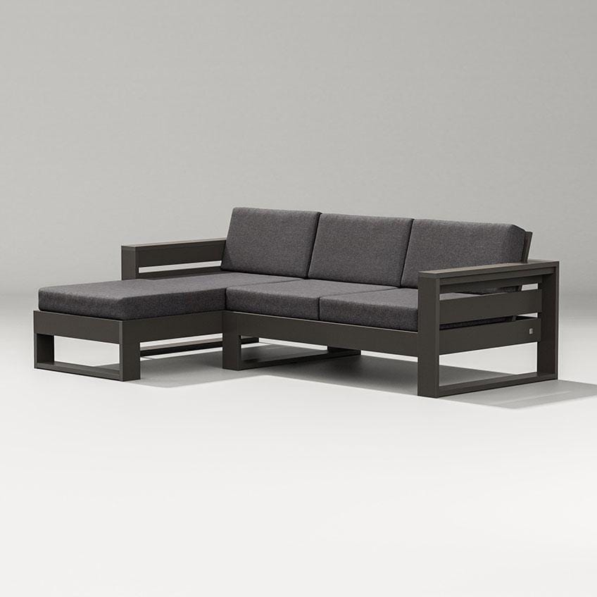 Latitude 3 Person Sectional Sofa w/ Left Chaise in Vintage Coffee/Ash Charcoal By PW Designer Series - Display - White Background thumbnail