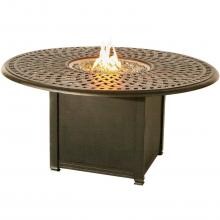 Signature 60 Inch Propane Fire Pit Dining Table By Darlee - Mocha