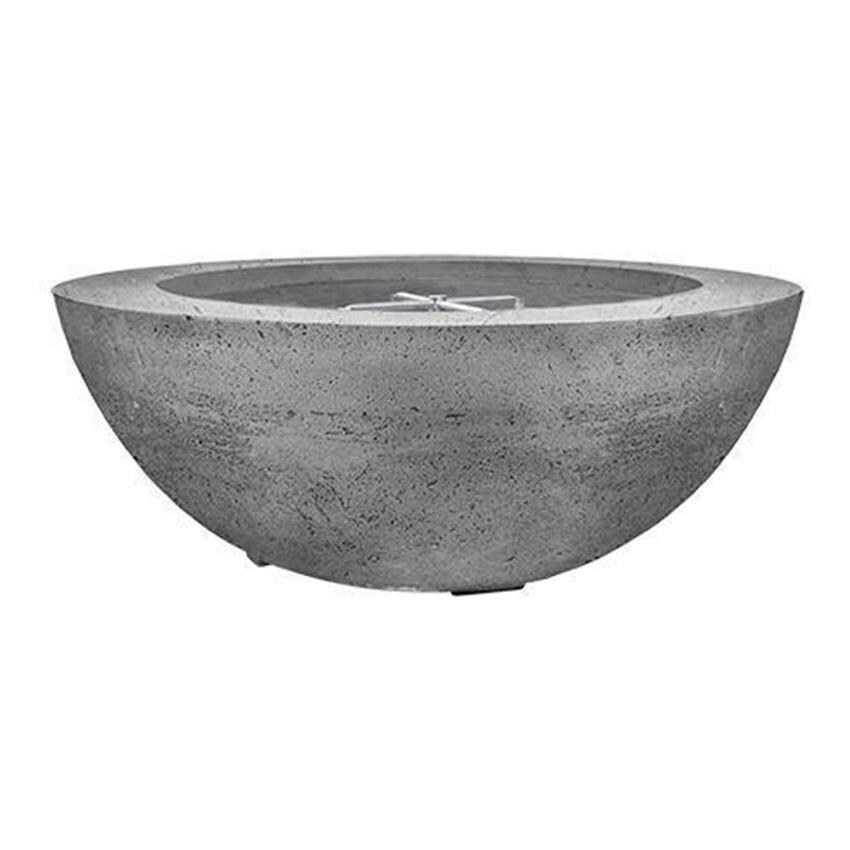 Moderno 6 39-in Round Glass Fiber Reinforced Concrete Propane Fire Bowl in Pewter by Prism Hardscapes - White Background thumbnail