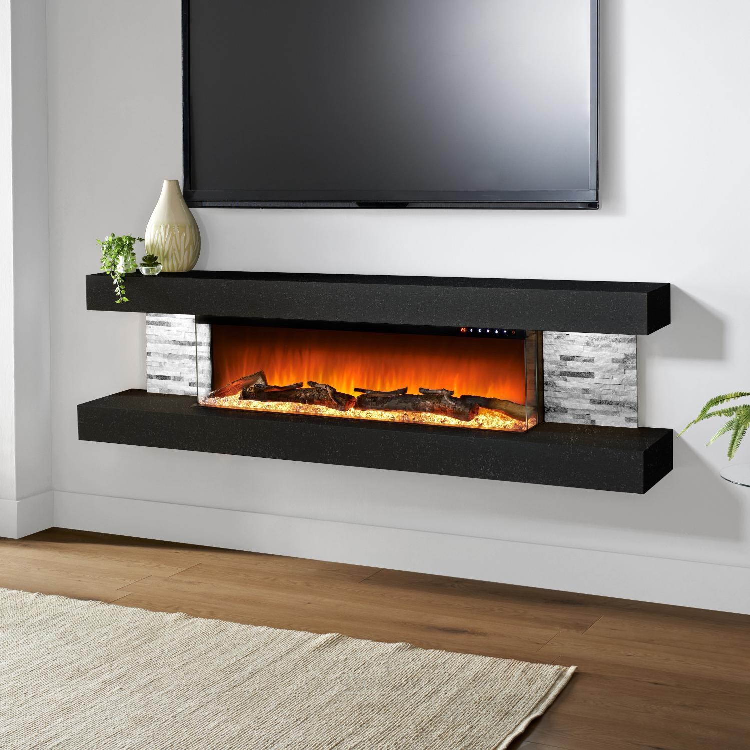Evolution Fires - EFV72G - Vegas 72-Inch Wall Mount Electric Fireplace - Graphite thumbnail