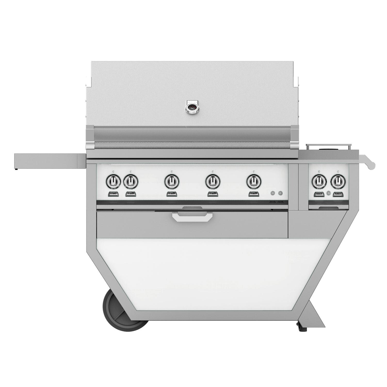 Hestan Deluxe 42-Inch Natural Gas Grill W/ Rotisserie & Double Side Burner - Froth - GABR42CX2-NG-WH