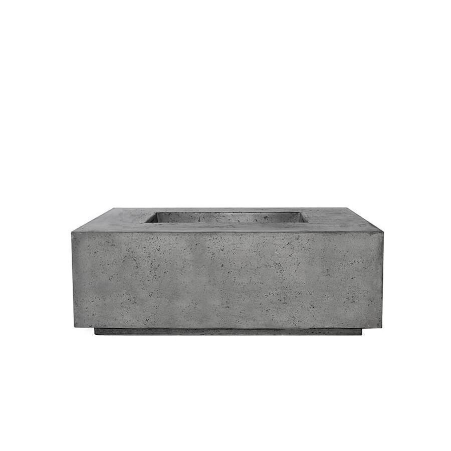 Porto 58-in Rectangular GFRC Propane Fire Pit in Pewter by Prism Hardscapes