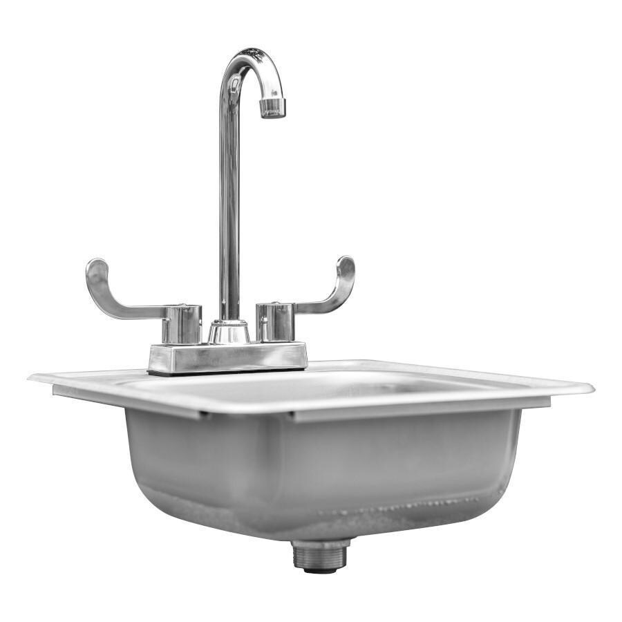 Summerset SNK-15D 15x15 Inch Drop-in Sink - Side View - White Background