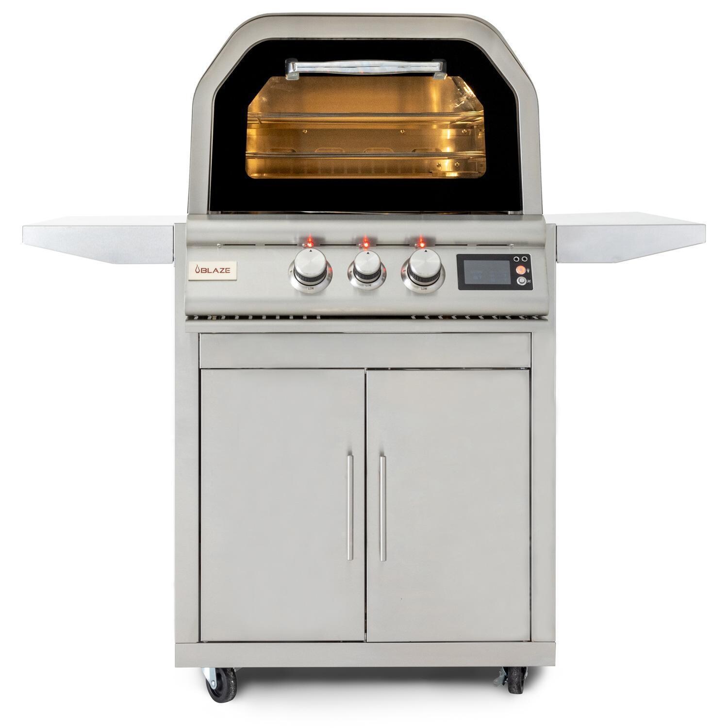 Blaze BLZ-26-PZOVN-LP 26-Inch Freestanding Propane Outdoor Oven W/ Rotisserie & Cart - White Background thumbnail