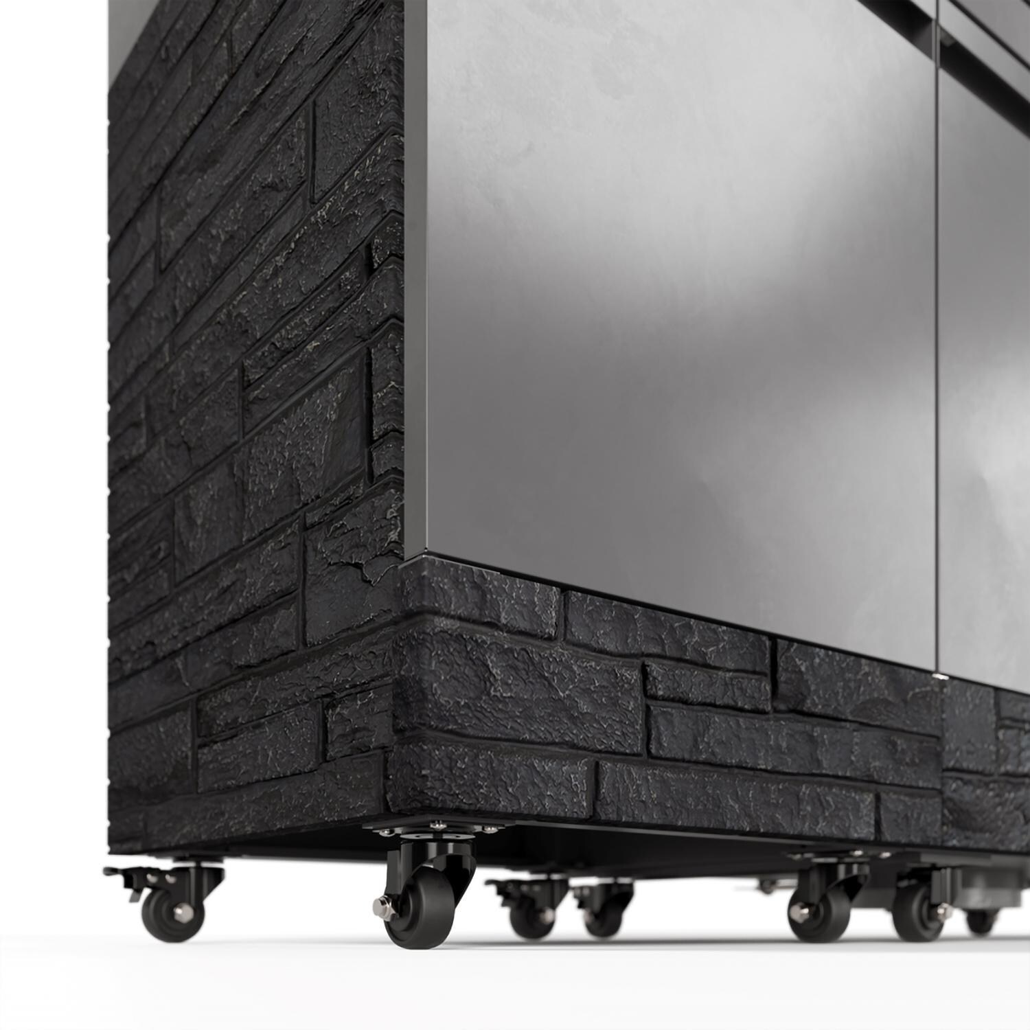 TYTUS Fresno Series 5-Burner Natural Gas Island Grill in Gunmetal + Graphite Stone w/ Cover & Griddle (Ships Propane w/ Conversion Kit) - Casters - Detail thumbnail